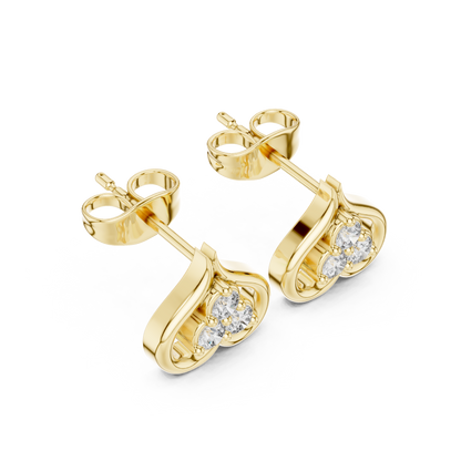 Trinity Heartleaf Cluster Diamond Studs