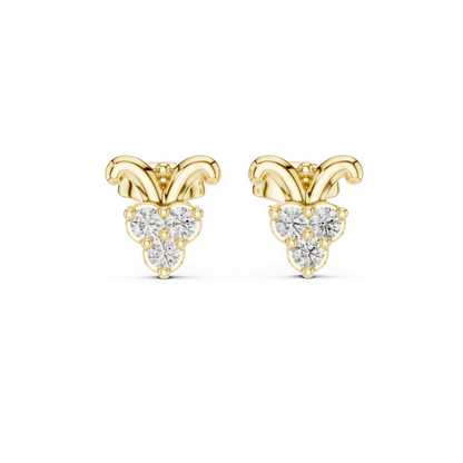 Bow Petal Trinity Diamond Studs