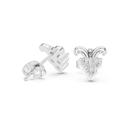 Bow Petal Trinity Diamond Studs