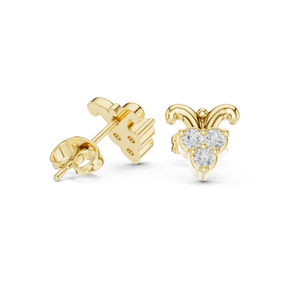 Bow Petal Trinity Diamond Studs