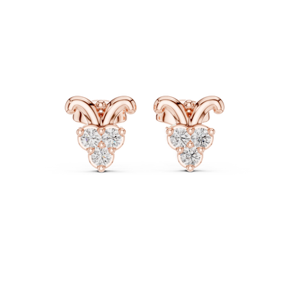 Bow Petal Trinity Diamond Studs