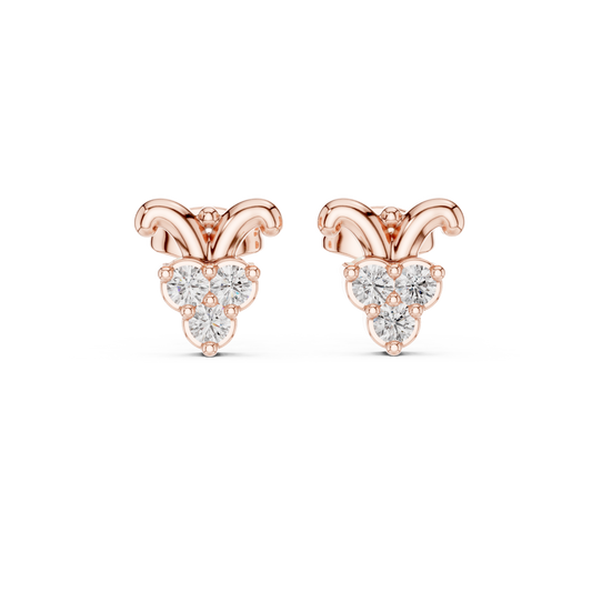 Bow Petal Trinity Diamond Studs