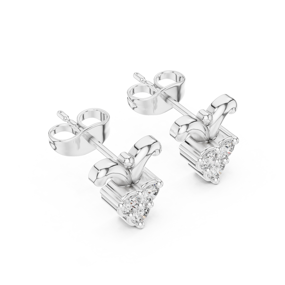 Bow Petal Trinity Diamond Studs