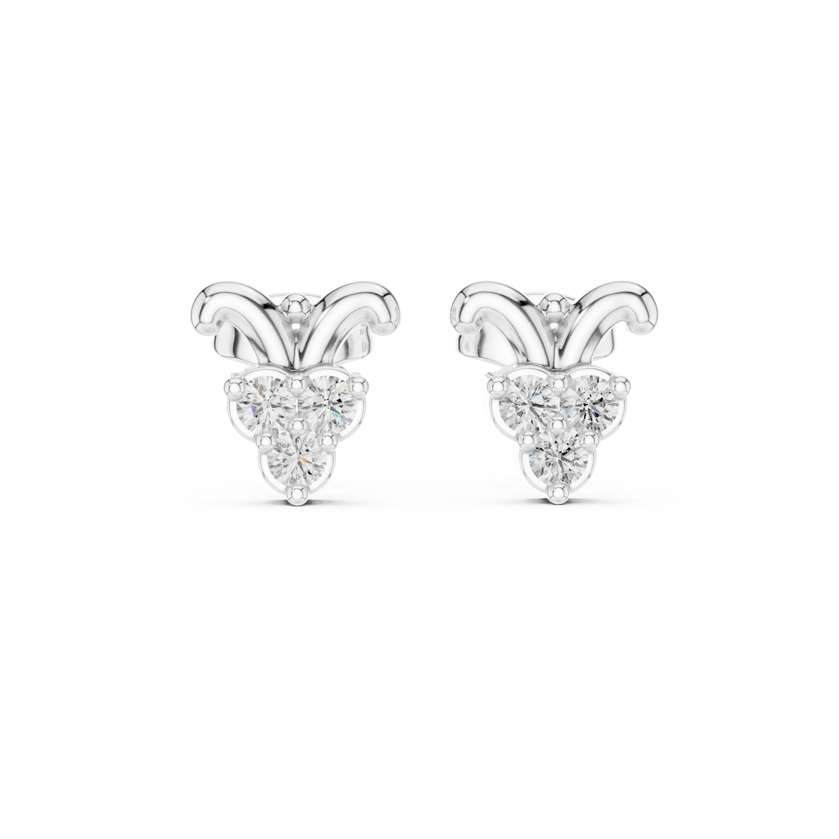 Bow Petal Trinity Diamond Studs