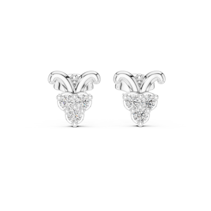 Bow Petal Trinity Diamond Studs