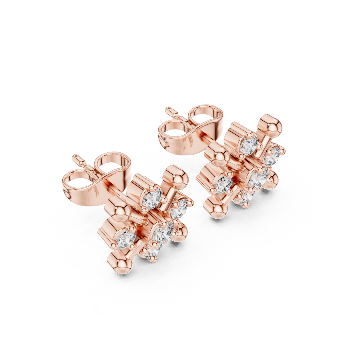 Compass Bloom Cluster Diamond Studs