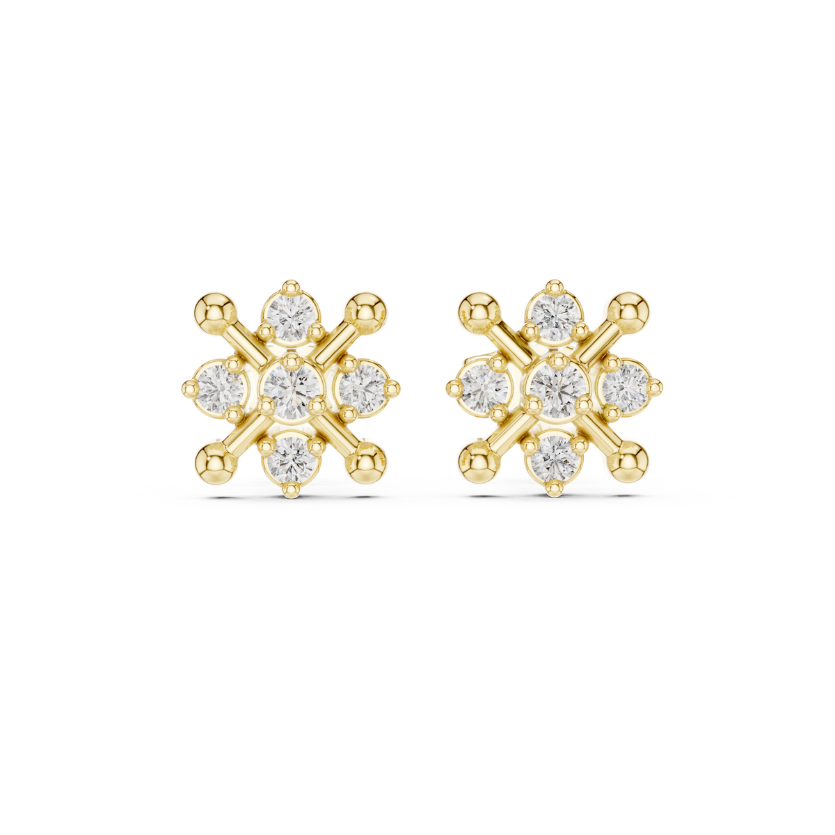 Compass Bloom Cluster Diamond Studs