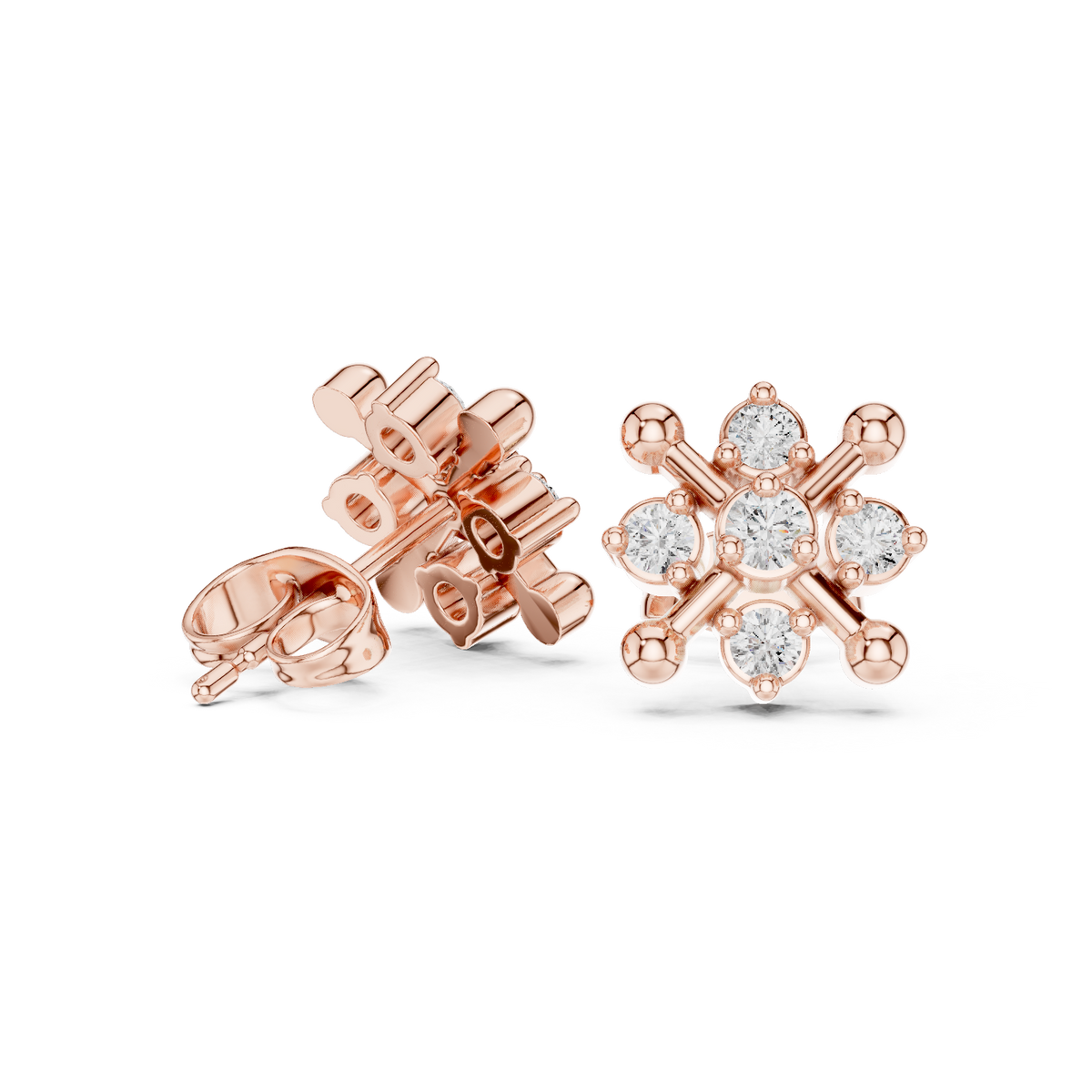 Compass Bloom Cluster Diamond Studs