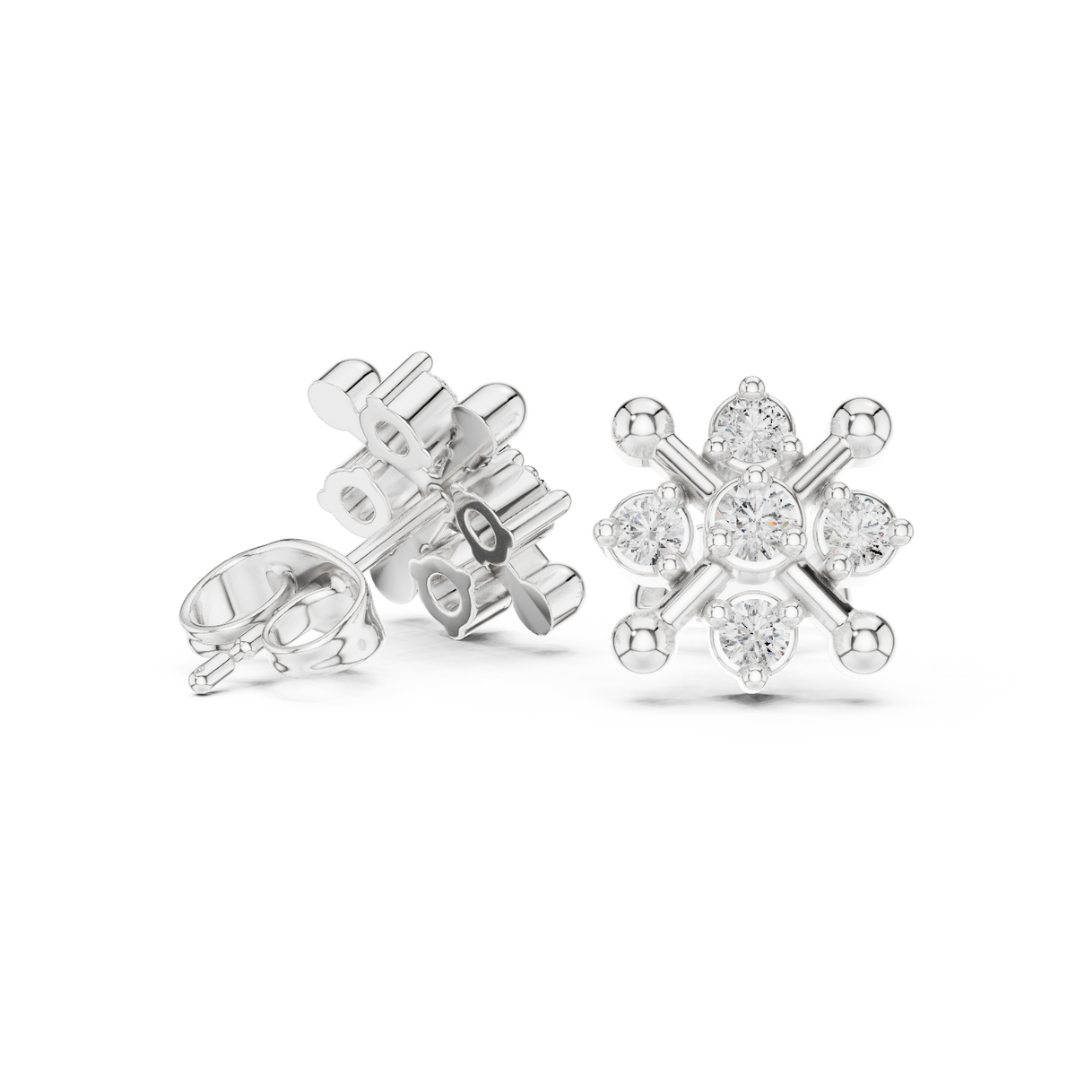 Compass Bloom Cluster Diamond Studs