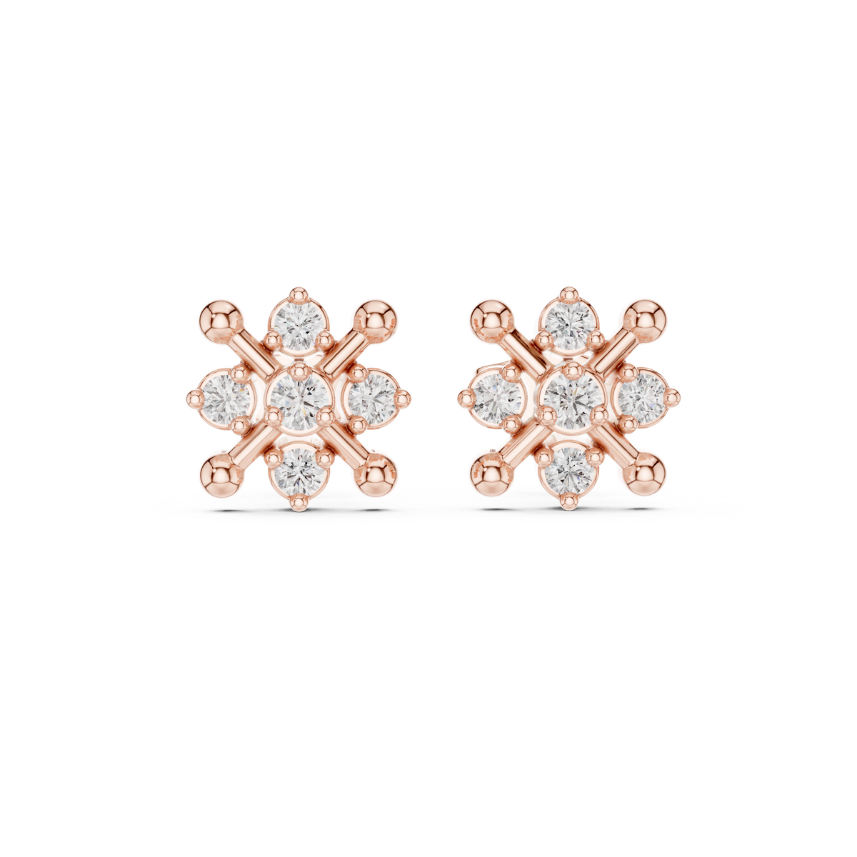 Compass Bloom Cluster Diamond Studs