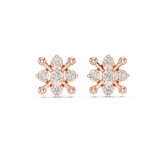 Compass Bloom Cluster Diamond Studs