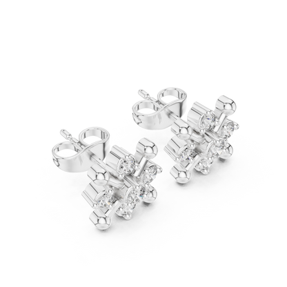 Compass Bloom Cluster Diamond Studs
