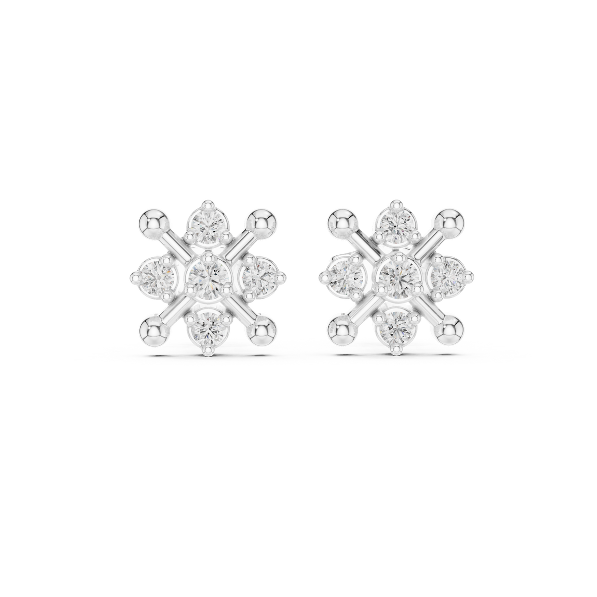 Compass Bloom Cluster Diamond Studs