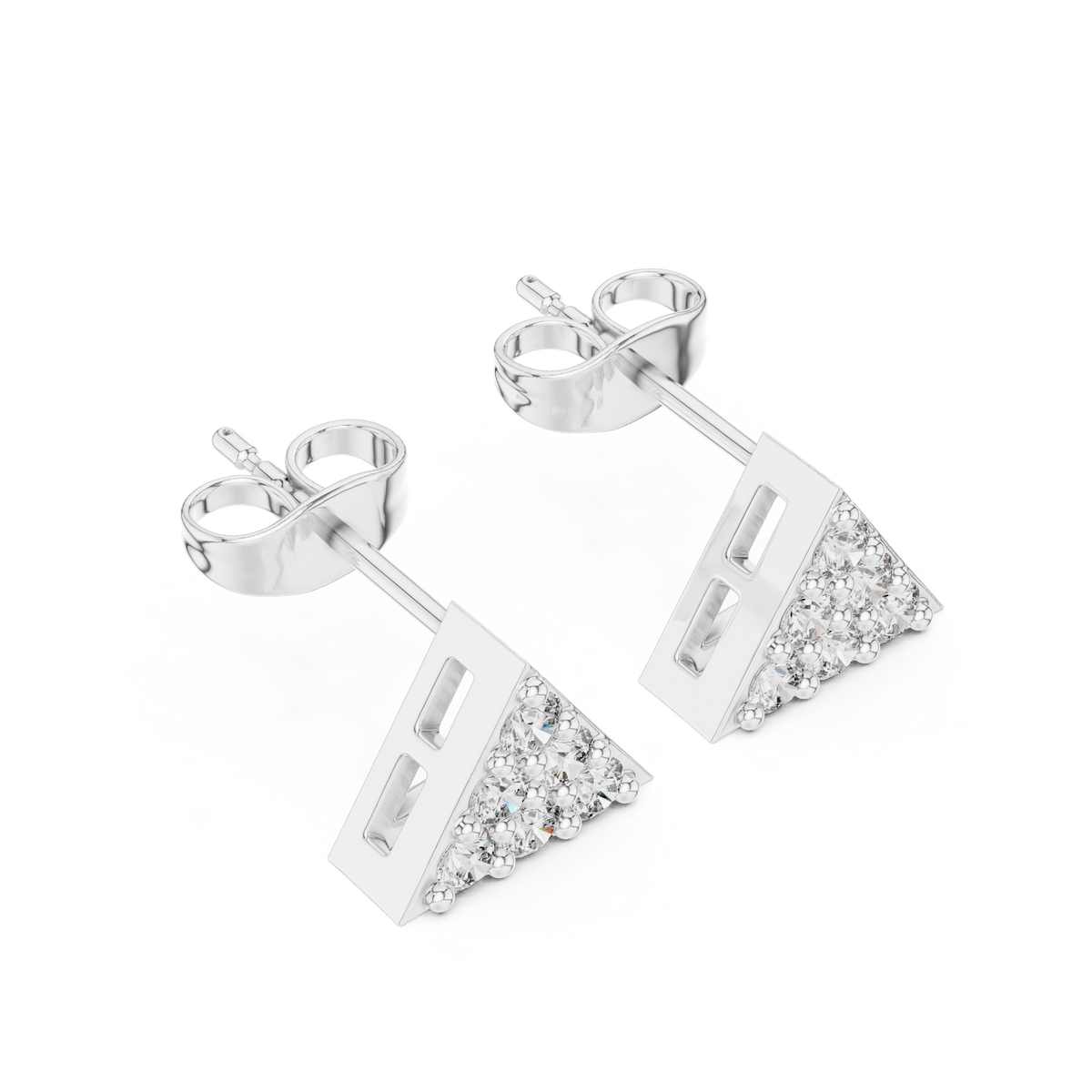 Triangular Mosaic Cluster Diamond Studs