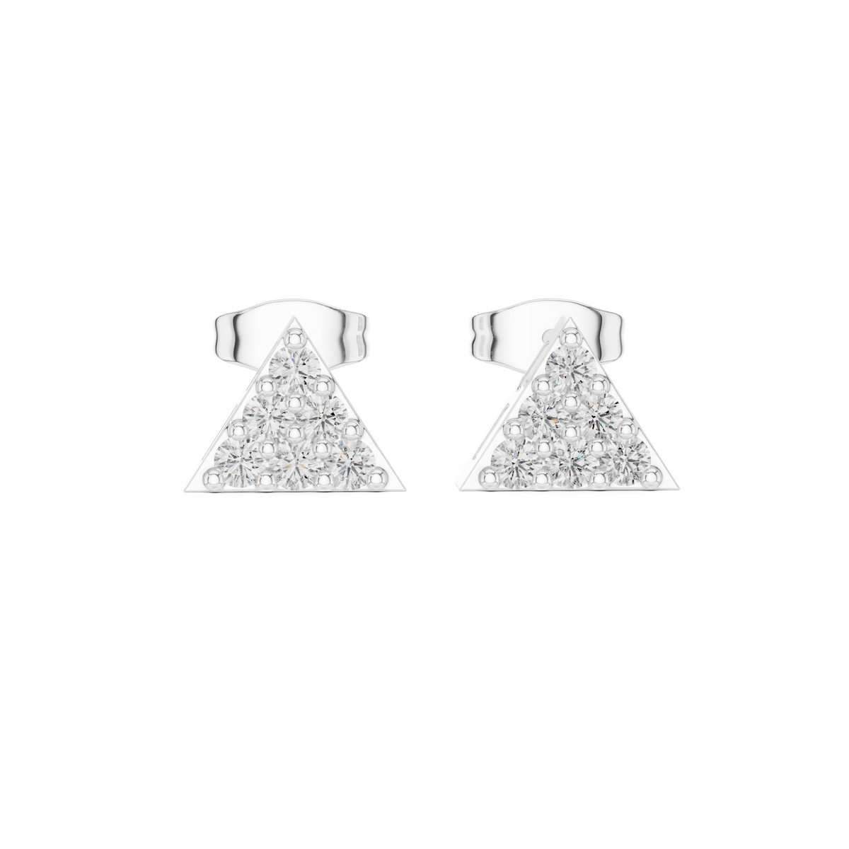 Triangular Mosaic Cluster Diamond Studs