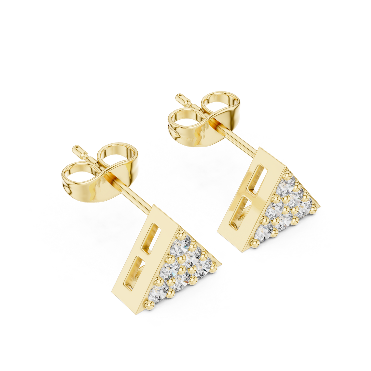 Triangular Mosaic Cluster Diamond Studs