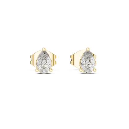 Marivelle Pear Diamond Crown Prong Studs