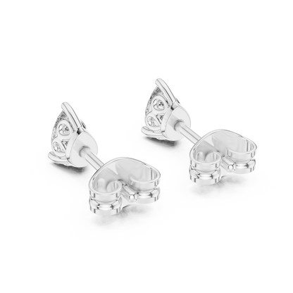 Marivelle Pear Diamond Crown Prong Studs