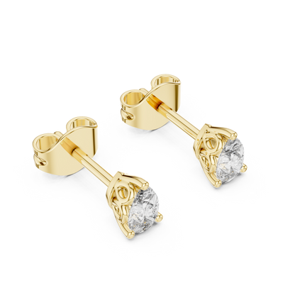 Marivelle Pear Diamond Crown Prong Studs