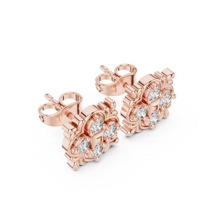 Regal Quatrefoil Bloom Diamond Studs