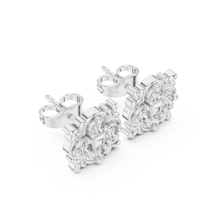 Regal Quatrefoil Bloom Diamond Studs