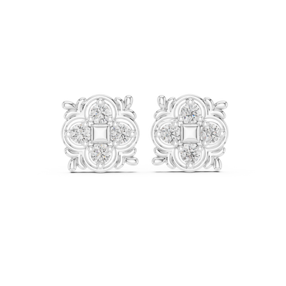 Regal Quatrefoil Bloom Diamond Studs