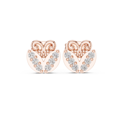 Filigree Heart Crest Diamond Studs