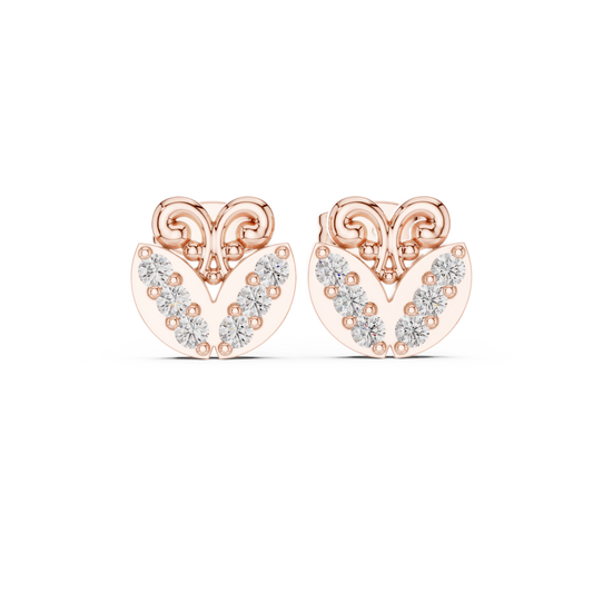 Filigree Heart Crest Diamond Studs