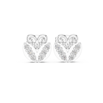 Filigree Heart Crest Diamond Studs