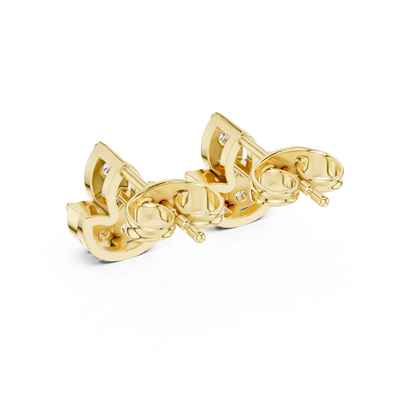 Lotus Crest Five Stone Diamond Studs