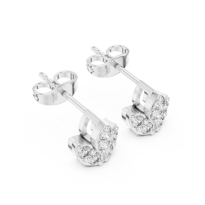 Lotus Crest Five Stone Diamond Studs