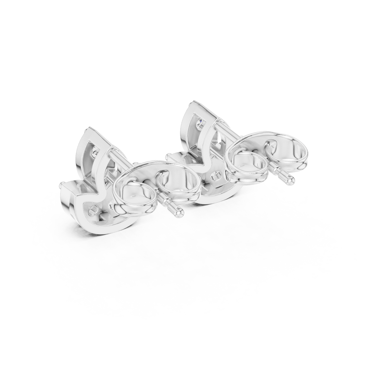 Lotus Crest Five Stone Diamond Studs