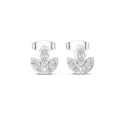 Lotus Crest Five Stone Diamond Studs