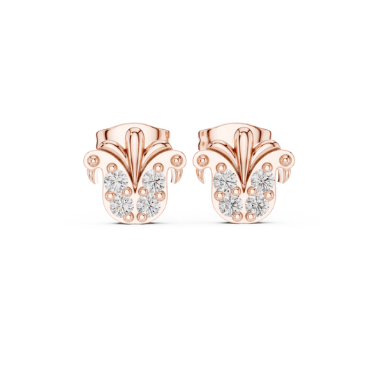 Acanthus Crest Quartet Diamond Studs