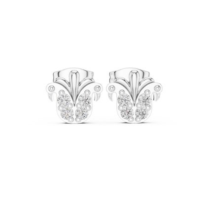 Acanthus Crest Quartet Diamond Studs