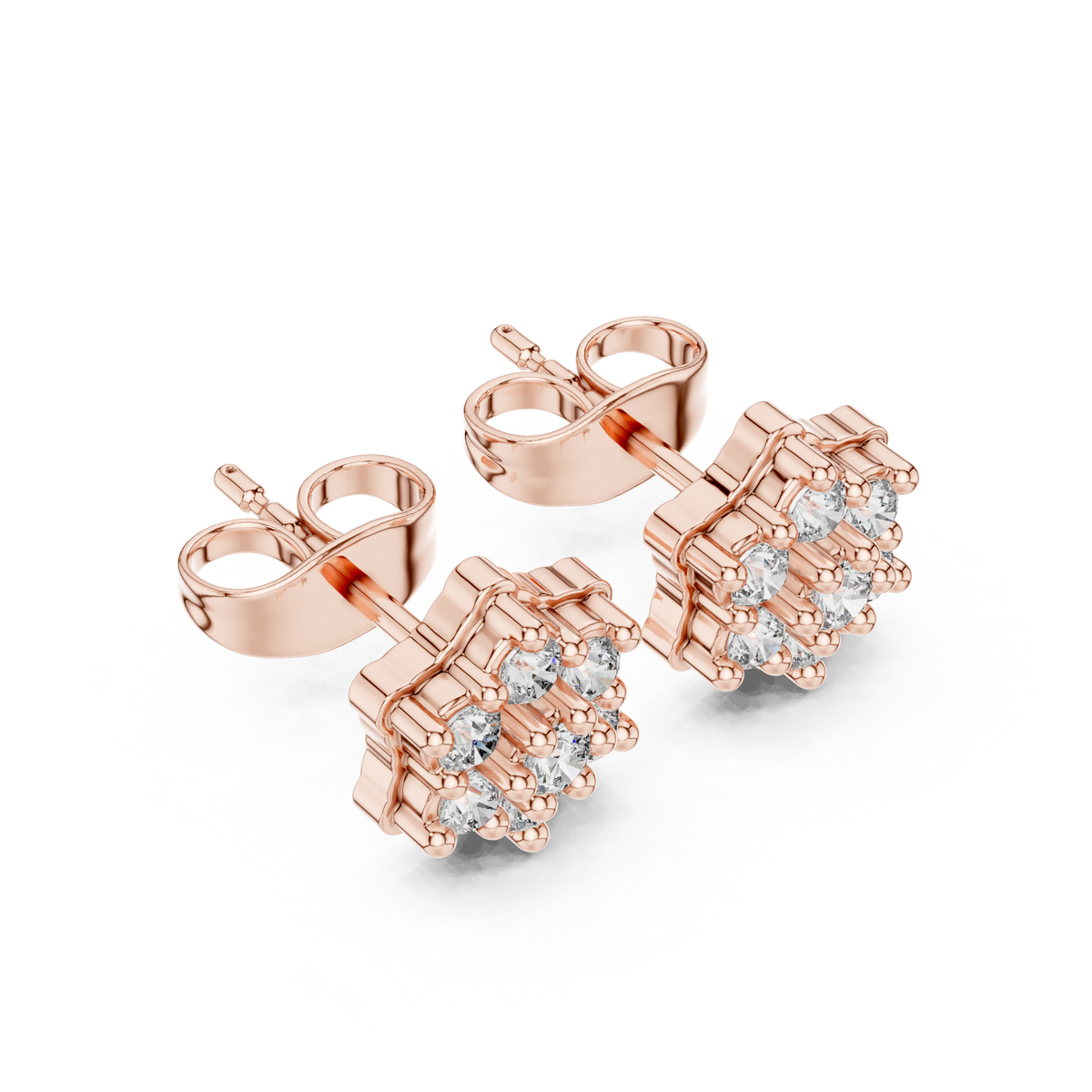 Regal Petal Mosaic Diamond Studs
