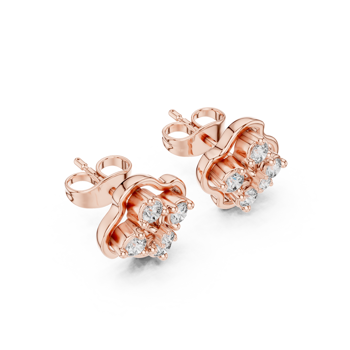 Petal Crown Quintet Diamond Studs