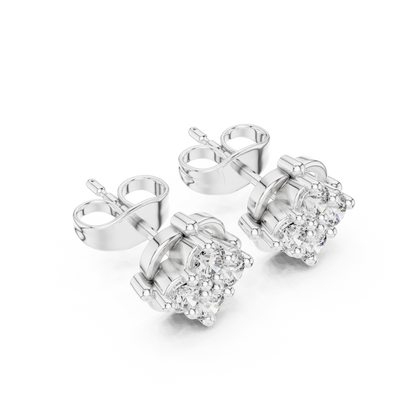 Petal Crest Quartet Diamond Studs