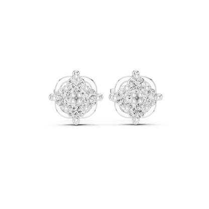 Petal Crest Quartet Diamond Studs