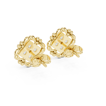Ornate Petal Quartet Diamond Studs