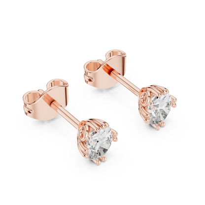 Elviera Oval Diamond Petal Studs