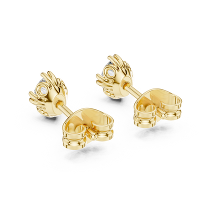 Elviera Oval Diamond Petal Studs