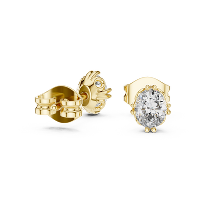Elviera Oval Diamond Petal Studs