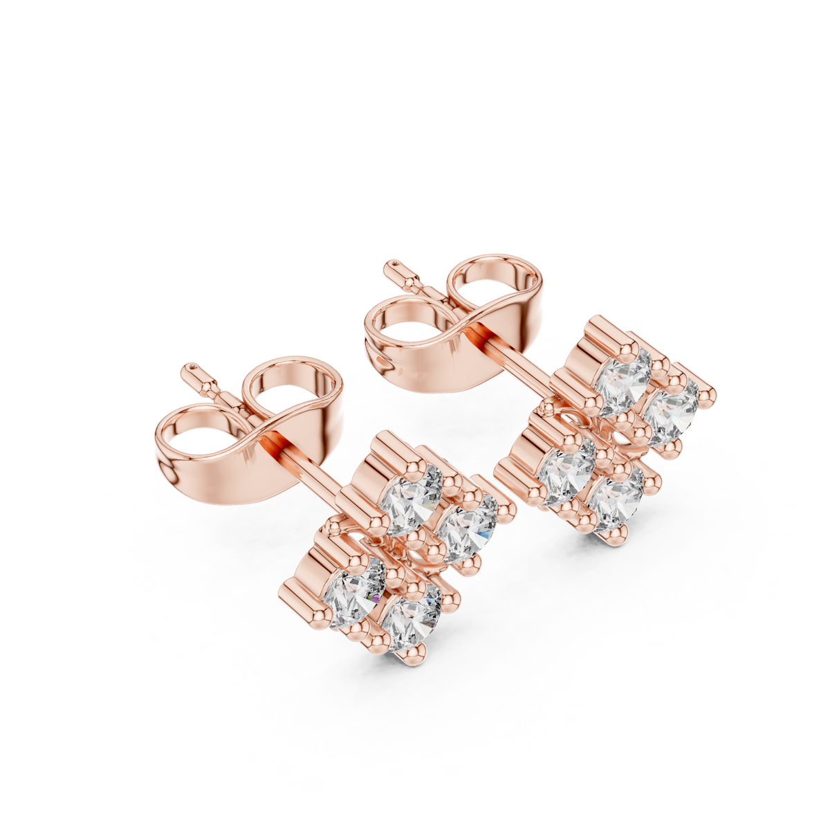 Radiant Clover Cluster Diamond Studs