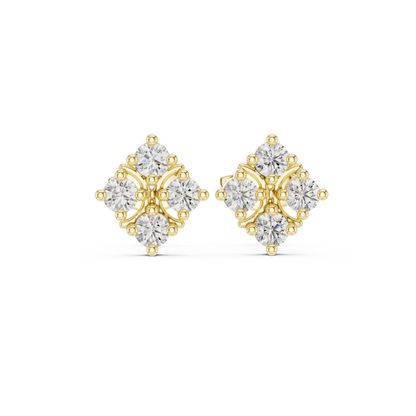 Radiant Clover Cluster Diamond Studs