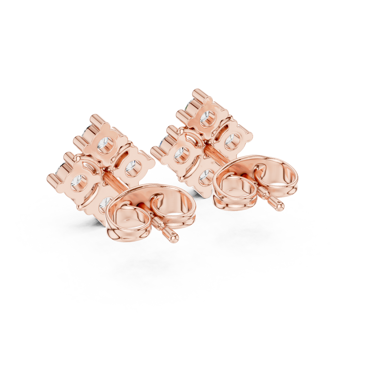 Radiant Clover Cluster Diamond Studs
