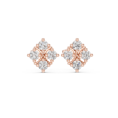 Radiant Clover Cluster Diamond Studs