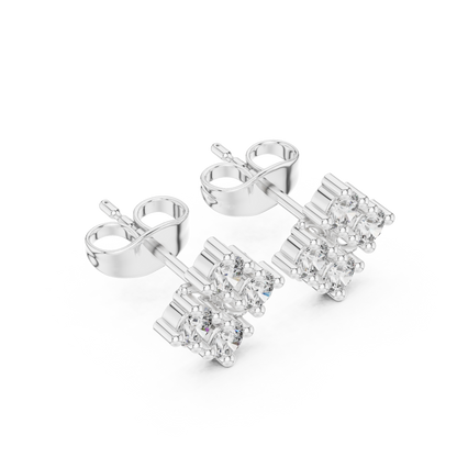 Radiant Clover Cluster Diamond Studs
