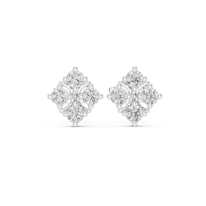 Radiant Clover Cluster Diamond Studs