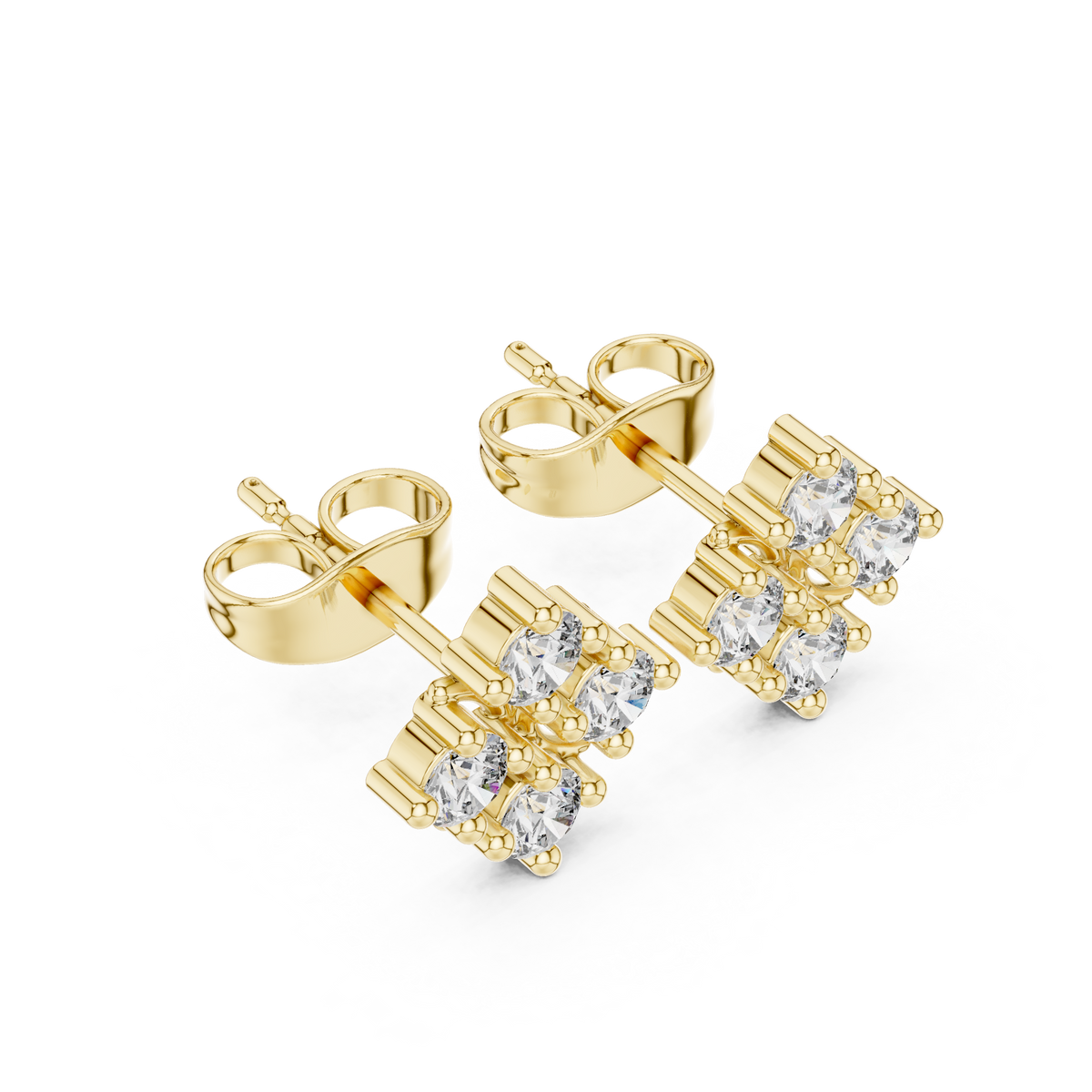 Radiant Clover Cluster Diamond Studs